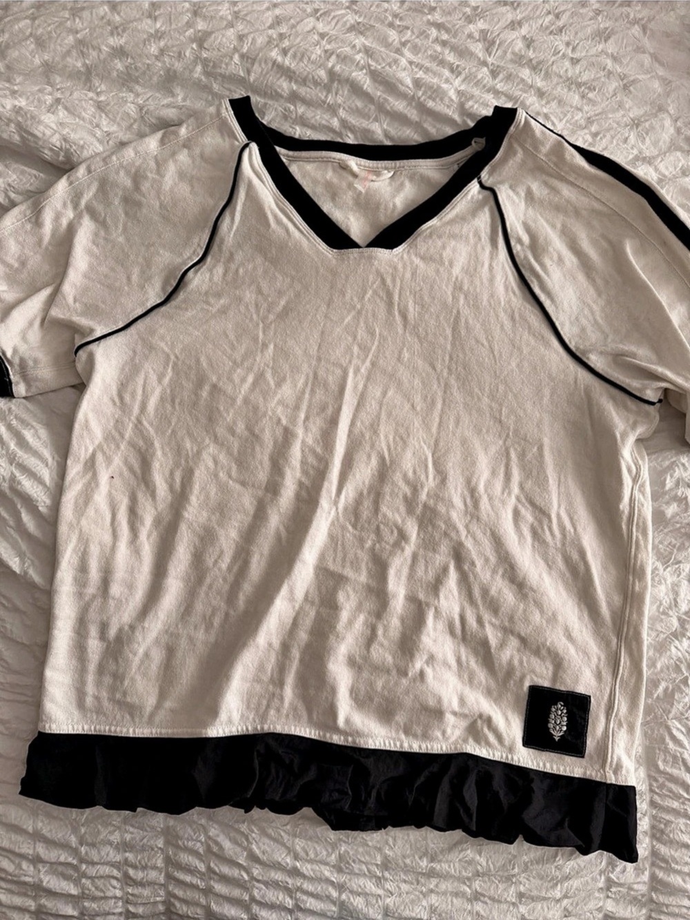 Free People Easy Does It Striped Tee Color Block Swim Cover-Up Size Small